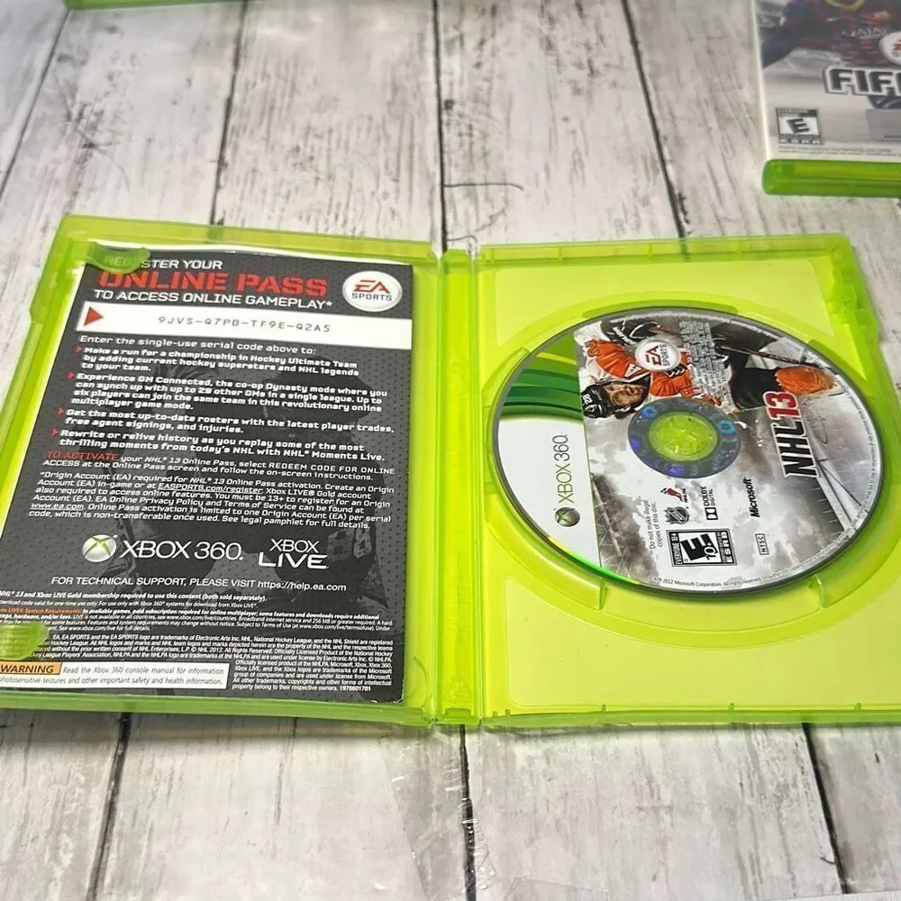 Microsoft Xbox‎ 360 lot of 4 Sports Games Madden 12 NHL 13 NBA2K9 Kevin Grant